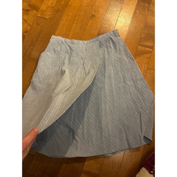 LILITH pinstriped semi wrap midi linen mix skirt size small - Picture 6 of 12